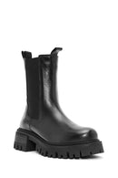 Women's Black Thick Soled Leather Chelsea Boots | Derimod Women's Black Thick Soled Leather Chelsea Boots | Derimod
