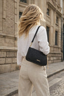 Woman Black Long-Strap Braided Shoulder Bag | Derimod Woman Black Long-Strap Braided Shoulder Bag | Derimod