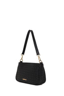 Woman Black Long-Strap Braided Shoulder Bag | Derimod Woman Black Long-Strap Braided Shoulder Bag | Derimod