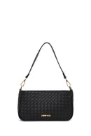 Woman Black Long-Strap Braided Shoulder Bag | Derimod Woman Black Long-Strap Braided Shoulder Bag | Derimod