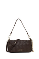 Woman Brown Long-Strap Braided Shoulder Bag | Derimod Woman Brown Long-Strap Braided Shoulder Bag | Derimod