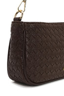 Woman Brown Long-Strap Braided Shoulder Bag | Derimod Woman Brown Long-Strap Braided Shoulder Bag | Derimod