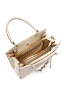 Woman Cream Long-Strap Accessorized Shoulder Bag | Derimod Woman Cream Long-Strap Accessorized Shoulder Bag | Derimod