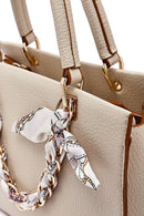 Woman Cream Long-Strap Accessorized Shoulder Bag | Derimod Woman Cream Long-Strap Accessorized Shoulder Bag | Derimod