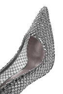Women's Silver Stone High Thin Heel Leather Stiletto | Derimod Women's Silver Stone High Thin Heel Leather Stiletto | Derimod
