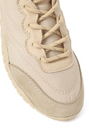 Woman Beige Lace-Up Leather Sneakers | Derimod Woman Beige Lace-Up Leather Sneakers | Derimod