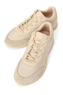 Woman Beige Lace-Up Leather Sneakers | Derimod Woman Beige Lace-Up Leather Sneakers | Derimod