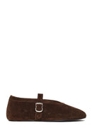 Kadın Kahverengi Fileli Süet Deri Babet | Derimod Kadın Kahverengi Fileli Süet Deri Babet | Derimod