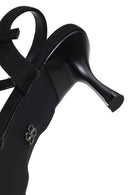 Woman Black Ankle-Buckle Backless Rhinestone Stiletto High Heel | Derimod Woman Black Ankle-Buckle Backless Rhinestone Stiletto High Heel | Derimod