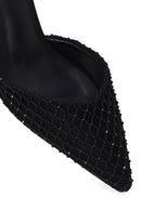 Woman Black Ankle-Buckle Backless Rhinestone Stiletto High Heel | Derimod Woman Black Ankle-Buckle Backless Rhinestone Stiletto High Heel | Derimod