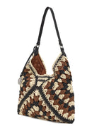 Woman Brown Straw Shoulder Bag | Derimod Woman Brown Straw Shoulder Bag | Derimod