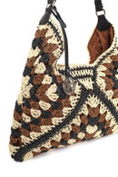 Woman Brown Straw Shoulder Bag | Derimod Woman Brown Straw Shoulder Bag | Derimod