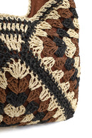 Woman Brown Straw Shoulder Bag | Derimod Woman Brown Straw Shoulder Bag | Derimod