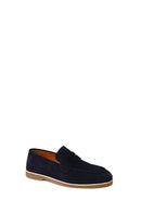 Erkek Lacivert Süet Deri Loafer | Derimod Erkek Lacivert Süet Deri Loafer | Derimod
