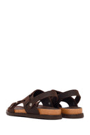 Male Brown Nubuck Leather Sandals | Derimod Male Brown Nubuck Leather Sandals | Derimod