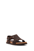 Male Brown Nubuck Leather Sandals | Derimod Male Brown Nubuck Leather Sandals | Derimod