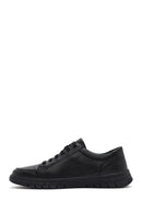 Erkek Siyah Bağcıklı Deri Sneaker | Derimod Erkek Siyah Bağcıklı Deri Sneaker | Derimod