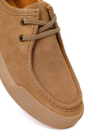 Male Beige Lace-Up Thick-Soled Suede Leather Casual Shoes | Derimod Male Beige Lace-Up Thick-Soled Suede Leather Casual Shoes | Derimod