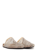 Woman Gold Stone-Embellished Mule Slipper | Derimod Woman Gold Stone-Embellished Mule Slipper | Derimod
