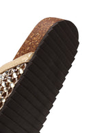 Woman Gold Stone-Embellished Mule Slipper | Derimod Woman Gold Stone-Embellished Mule Slipper | Derimod