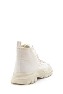 Women's White Lace-Up Boots | Derimod Women's White Lace-Up Boots | Derimod