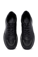 Erkek Siyah Bağcıklı Deri Sneaker | Derimod Erkek Siyah Bağcıklı Deri Sneaker | Derimod