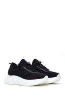 Women's Black Thick Soled Fabric Sneaker | Derimod Women's Black Thick Soled Fabric Sneaker | Derimod