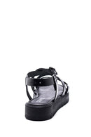 Women's Black Leather Flat Bodrum Sandals | Derimod Women's Black Leather Flat Bodrum Sandals | Derimod