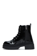 Women's Leather Patent Leather Boots | Derimod Women's Leather Patent Leather Boots | Derimod