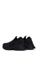 Women's Black Stone Thick Soled Sneaker | Derimod Women's Black Stone Thick Soled Sneaker | Derimod
