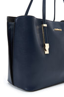 Women's Navy Blue Classic Shoulder Bag | Derimod Women's Navy Blue Classic Shoulder Bag | Derimod