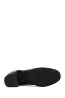 Women's Black Zipper Heeled Leather Boots | Derimod Women's Black Zipper Heeled Leather Boots | Derimod