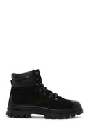 Men's Black Nubuck Leather Zippered Boots | Derimod Men's Black Nubuck Leather Zippered Boots | Derimod