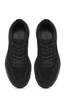 Erkek Siyah Bağcıklı Nubuk Deri Sneaker | Derimod Erkek Siyah Bağcıklı Nubuk Deri Sneaker | Derimod