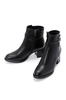 Women's Black Zippered Chunky Heel Boots | Derimod Women's Black Zippered Chunky Heel Boots | Derimod