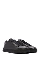 Erkek Siyah Bağcıklı Deri Sneaker | Derimod Erkek Siyah Bağcıklı Deri Sneaker | Derimod