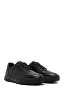 Erkek Siyah Bağcıklı Deri Sneaker | Derimod Erkek Siyah Bağcıklı Deri Sneaker | Derimod