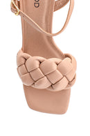 Women's Knitted Detailed Heeled Sandals | Derimod Women's Knitted Detailed Heeled Sandals | Derimod