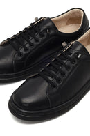 Kadın Siyah Bağcıklı Deri Sneaker | Derimod Kadın Siyah Bağcıklı Deri Sneaker | Derimod