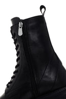 Women's Black Zippered Leather Boots | Derimod Women's Black Zippered Leather Boots | Derimod