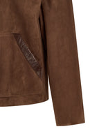 Barcelona Woman Brown Short Suede Jacket | Derimod Barcelona Woman Brown Short Suede Jacket | Derimod