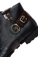 Men's Black Leather Flat Boots | Derimod Men's Black Leather Flat Boots | Derimod