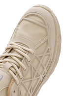 Erkek Bej Bağcıklı Kalın Tabanlı Kumaş Sneaker | Derimod Erkek Bej Bağcıklı Kalın Tabanlı Kumaş Sneaker | Derimod