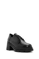 Women's Black Lace-Up Thick Heel Leather Masculine Classic Shoes | Derimod Women's Black Lace-Up Thick Heel Leather Masculine Classic Shoes | Derimod
