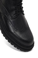 Men's Black Zippered Leather Boots | Derimod Men's Black Zippered Leather Boots | Derimod