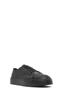 Erkek Siyah Bağcıklı Deri Sneaker | Derimod Erkek Siyah Bağcıklı Deri Sneaker | Derimod