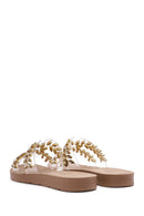 Women's Gold Stone Slippers | Derimod Women's Gold Stone Slippers | Derimod