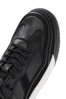 Erkek Siyah Bağcıklı Kalın Tabanlı Deri Sneaker | Derimod Erkek Siyah Bağcıklı Kalın Tabanlı Deri Sneaker | Derimod