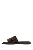 Women's Brown Leather Slippers | Derimod Women's Brown Leather Slippers | Derimod