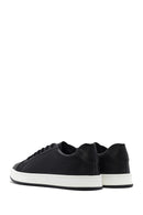 Erkek Siyah Bağcıklı Deri Sneaker | Derimod Erkek Siyah Bağcıklı Deri Sneaker | Derimod